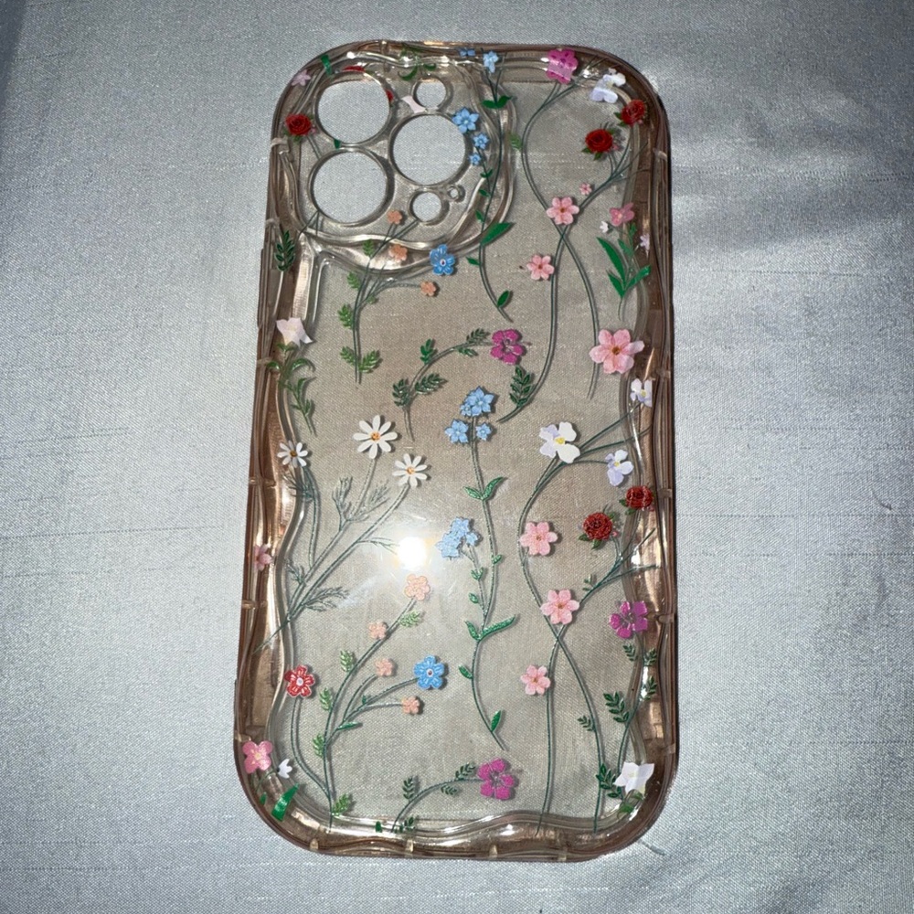 Floral Clear Phone Case - Picture 2 of 3